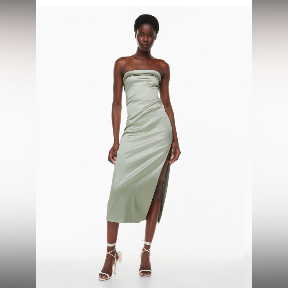 Exclusive satin dress from Aritzia